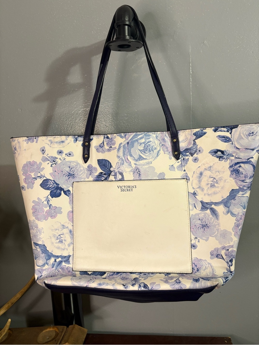Victoria's Secret Blue & White Floral Tote